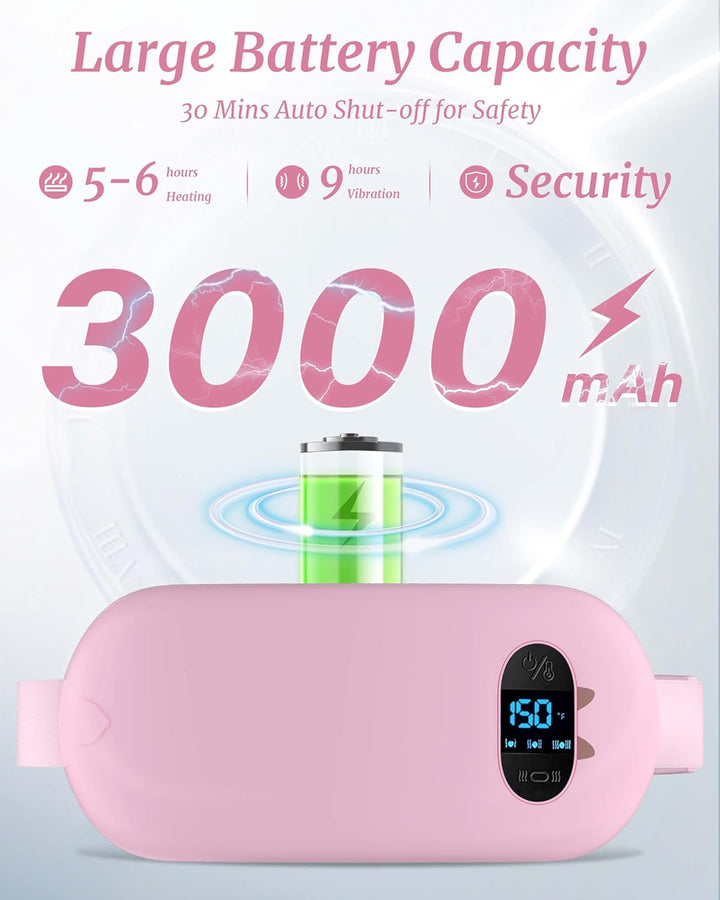 Heat Pad for Period Pain Relief, Upgraded 6 Heat Massage Modes Electric Fast Heating Pad for Lower Back Pain Cramp Heated Belt Menstrual Rechargeable USB Heating Pad Gifts for Women Girl Her Christmas