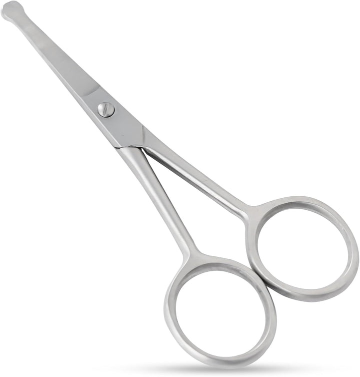 Premium 10Cm Safety Scissors for Baby Nails, Nose, Eyebrows & Facial Hair – Rounded Tip Stainless Steel Grooming Kit for Precise Trimming & Manicure/Pedicure