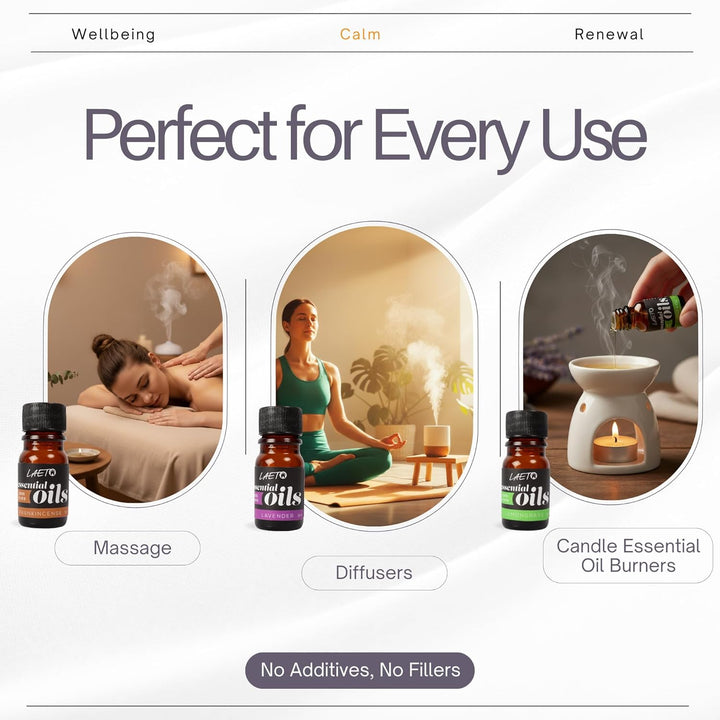 Essential Oils Set 12 X 5Ml | 100% Pure Essential Oils for Diffusers, Burners & Humidifiers | Aromatherapy Oil Gift Collection with Lavender, Peppermint, Lemon, Orange & More