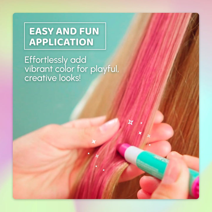 Hair Chalk for Girls Pens – 10 Vibrant Temporary Hair Colour Chalks for Kids - Ideal Christmas, Birthday Gifts for Girls & Teens - Kid Safe, Washable Hair Dye for Ages 6 7 8 9 10 11 12