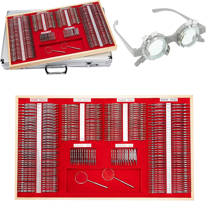 266 Piece Optical Trial Lens Set Optical Trial Lens Kit with Aluminum Case Optometry Kit for Optometrists Opticians and Eye Protection