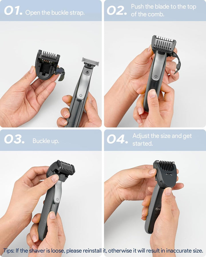 14-In-1 Adjustable Guard Comb 0.4-10Mm, Compatible with QP2734 QP2824 QP2520 QP2530 QP2620 QP2630 - Built-In Dial Guide Guards Attachment Perfect for Shaving & Grooming, Not Fit Pro Series