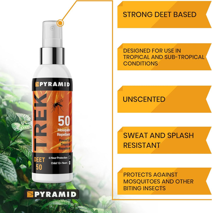 Trek 50 Insect/Mosquito Repellent Deet Spray (2 Bottles, 100Ml)