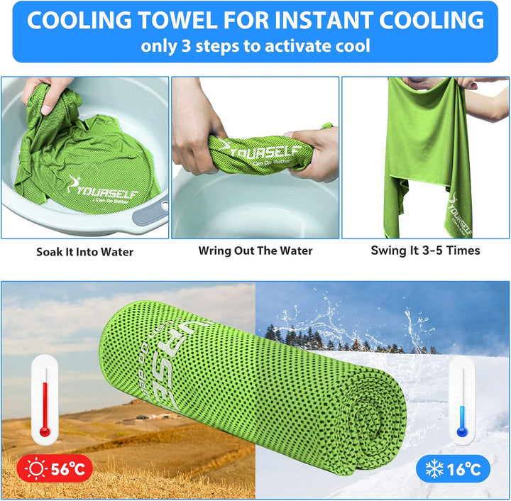 Cooling Towel, Cooling Towels for Neck,40 Inch X 12 Inch Ice Towel for Instant Cooling Relief, Soft Breathable Chilly Towel, Perfect Yoga, Golf, Sports, Gym, Workout, Athletes Towel