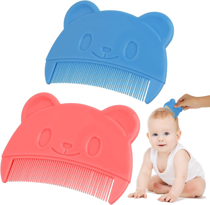 Baby Hair Comb, 3PCS Baby Hair Brush and Comb Set, Baby Hair Brush Toddler Comb for Newborns & Toddlers, Perfect Baby Registry Gift (Blue)