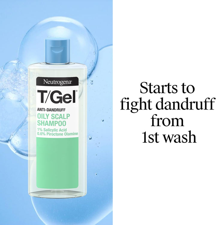 T/Gel anti Dandruff Shampoo for Oily Scalp and Hair (1X 250Ml), Daily Anti-Dandruff Shampoo with Salicylic Acid to Remove Excess Oils from First Wash
