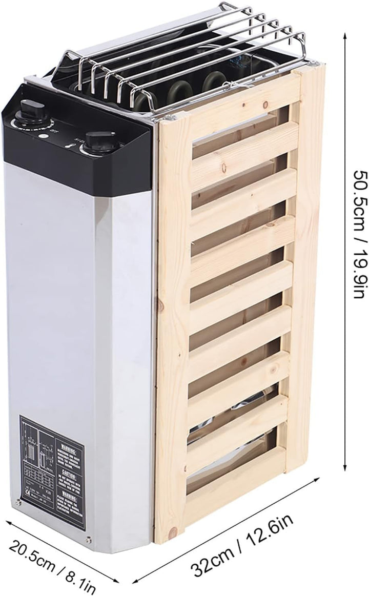 3KW Internal Control Type Stainless Steel Sauna Stove Heater Heating Tool Electric Wet Dry Sauna Heater for Sauna Room 220V for Sauna Heater Stove