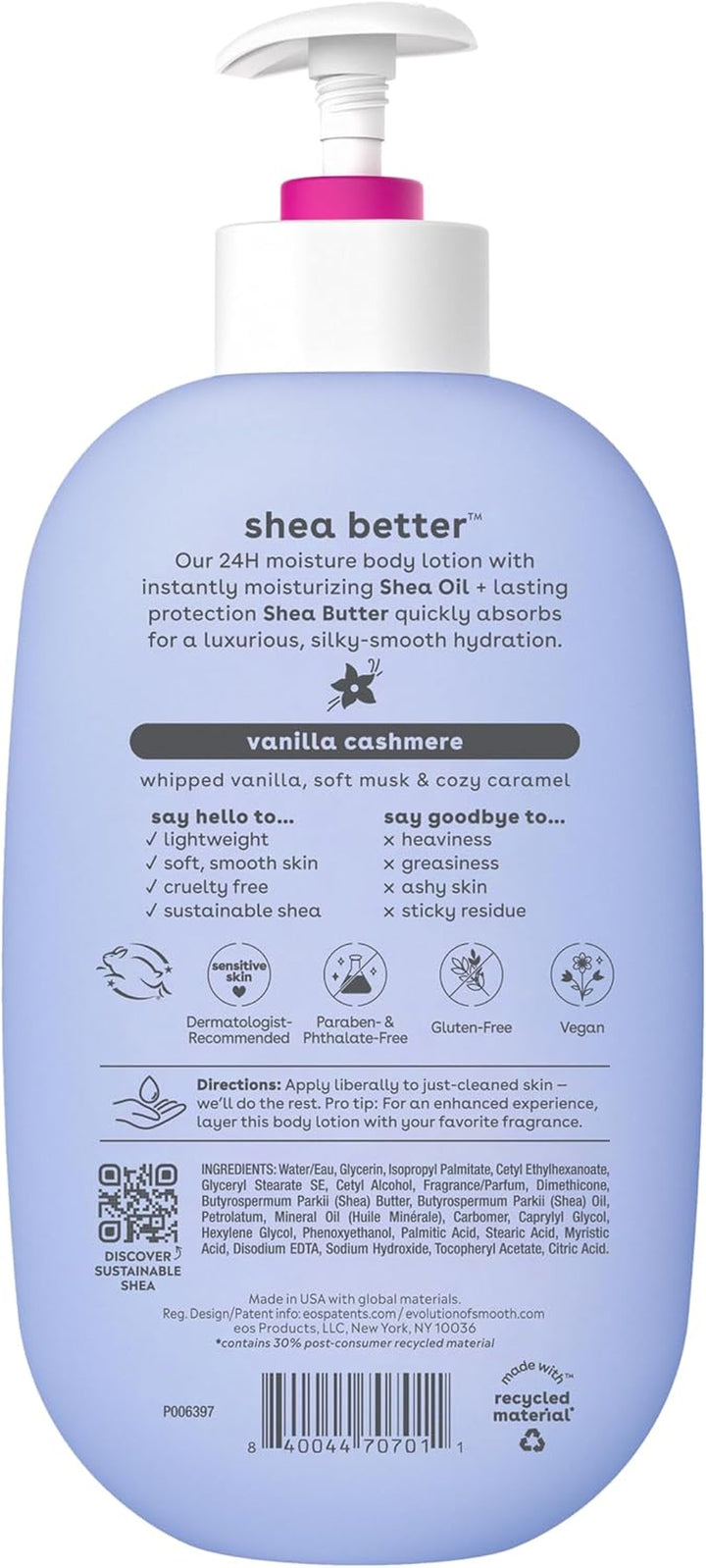 Vanilla Cashmere Body Lotion Shea Better 24Hr Moisture - 16 Oz/473 Ml