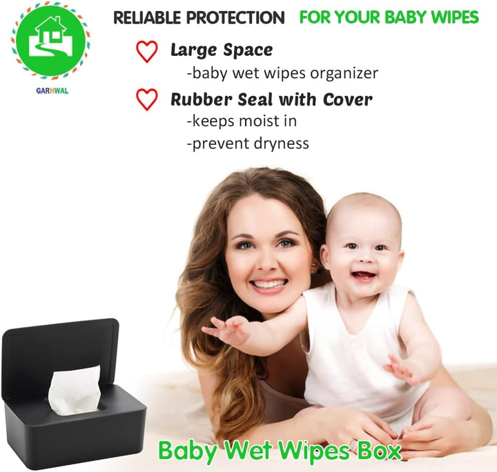 Wet Wipes Dispenser Box, Toilet Wipes Dispenser Box, Dustproof Tissue Storage Box, Baby Water Wipes Dispenser Holder Keep Wipes Fresh with Lid Seal Reusable Wipes Box for Home Office Desk