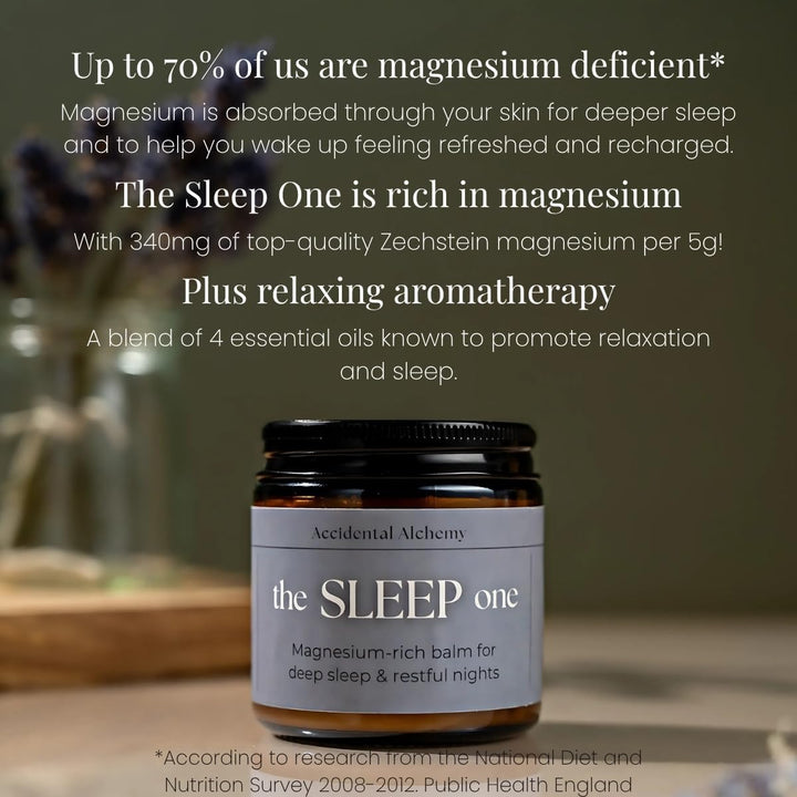 The Sleep One - Magnesium Butter Sleep Balm for Deep Sleep & Relaxation - Moisturising Magnesium Cream with Lavender, Juniper, Clary Sage, Sweet Orange - 120 Ml