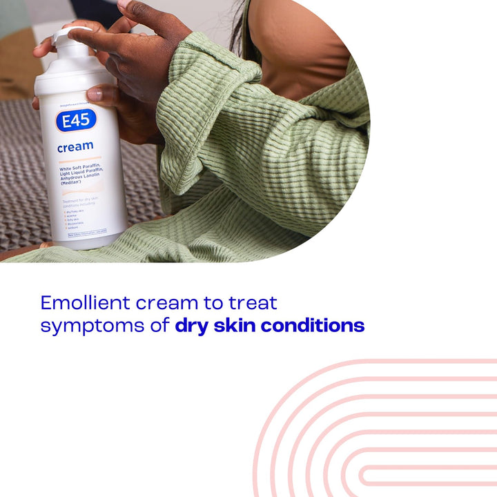 E45 Cream 500 G – E45 Cream for Dry, Irritated Skin – Moisturiser to Soothe Dry & Sensitive Skin - Dermatologically Tested Eczema Dermatitis Cream – Non-Greasy Body Face Hand Cream – Clinically Proven