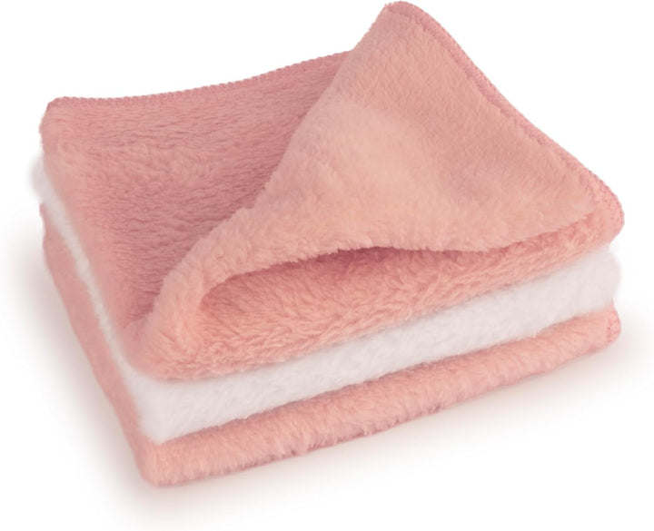 3 Pack Microfiber Super Soft Baby Face Wash Cloths, 28 X 28Cm Washable & Reusable Unscented Flannels, Multipack Pink and White, Ideal for Wiping and Cleaning Hands and Face (Blue)