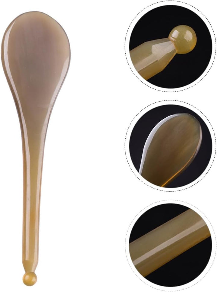 Natural Yak Horn Gua Sha Tool for Face Massage Beauty Scraping Board to Circulation Reduce Puffiness Smooth Fine Lines Suitable for Skin Care and Relaxation