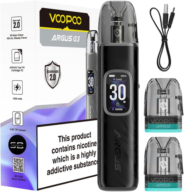 Voopoo Argus G3 Vape Kit (Diamond Pink) - 9 Colours to Choose from - 45 Min Fast Charge 30W /1500Mah, Compatible Will All Argus Pods - No Nicotine (Diamond Pink)
