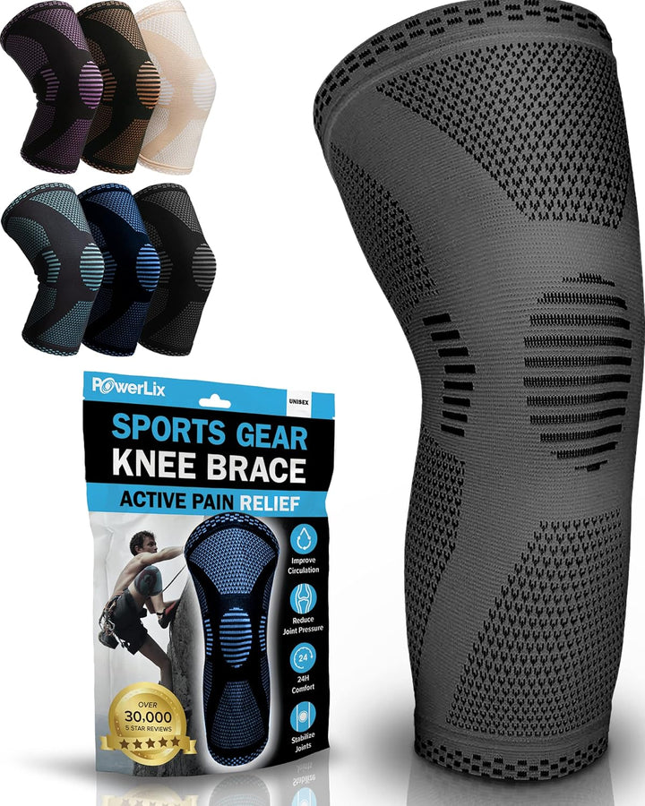 Knee Compression Sleeve - Best Knee Brace for Knee Pain for Men & Women Knee Support for Running, Basketball, Volleyball, Weightlifting, Gym, Workout, Sports