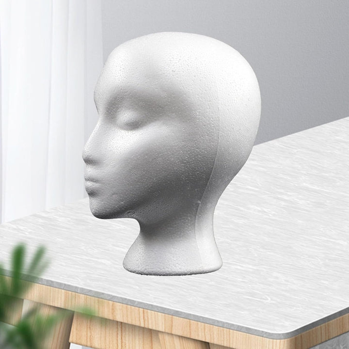Female Styrofoam- Foam Mannequin Head Stand Model Display Wig Polystyrene Mannequin Manikin Head Polystyrene Head Female Dummy Mannequin Head for Hats Wigs Sunglasses Displays White