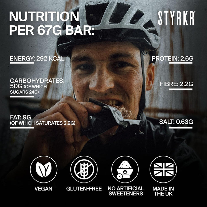 Energy Bars by  - Pack of 12 Rice Bars for Cycling & Running - Mixed Flavours Pack - Approved by Endurance Athletes - 50G of Carbs via Advanced Dual-Carb Formulation - Bar50-12X Pack