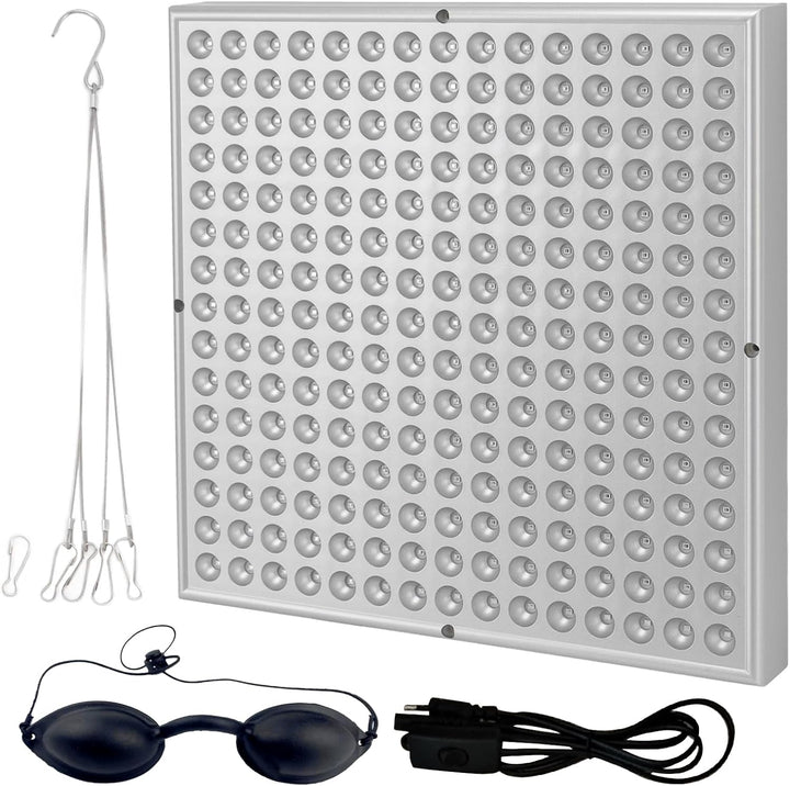 Home Tanning Lamp,45W Face and Body Sunlamp with Hanging Ring Hook and Blindfold,460Nm Full Blue Therapy Lamp LED Skin Tanning Light with 225Pcs Leds,Eye Protection Self Tanning Machine for Face,Body