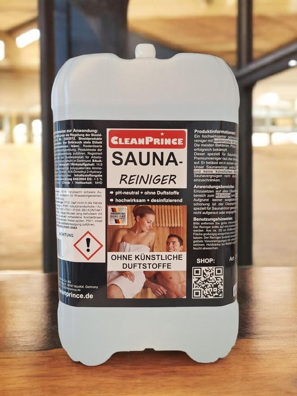 Sauna-Cleaners Liquid 5 Liter Saunaholzreiniger Wood Cleaner Disinfection Sauna Saunadesinfektion Right Away Ready to Use Refill Canister