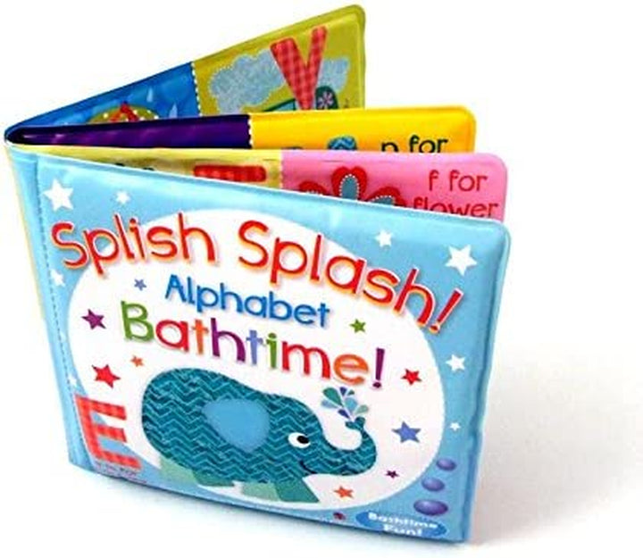 Set of 4 Baby Bath Books | First Words ABC Letters & Numbers | Plastic Coated & Padded | Floating Fun Educational Learning Toys for Toddlers & Kids