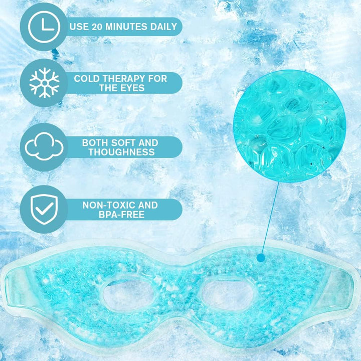 Cooling Eye Mask, Reusable Hot/Cold Therapy Gel for Puffy, Dark Circles, Headaches, Migraines, Sinus Pain, Dry and Swollen Eyes