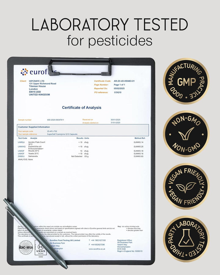 Coq10 Supplement - Coenzyme Q10 High Strength 200Mg - 60 Capsules - Vegan Naturally Fermented Ubiquinone - Co Enzyme CQ10 High Absorption - UK Made