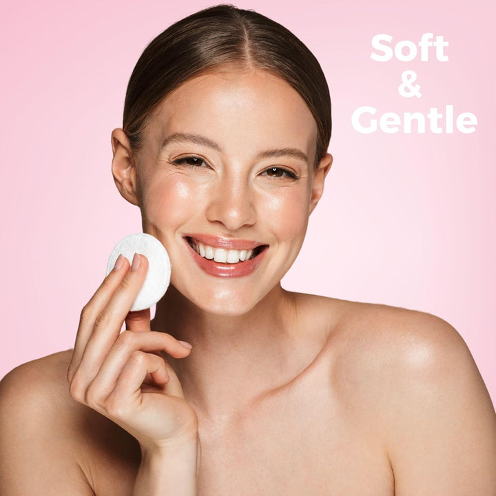 50 Large Oval Cotton Cosmetic Pads, Soft and Absorbent, Helps to Remove Make-Up, Gentle Enough to Use on Baby, 100 Cotton