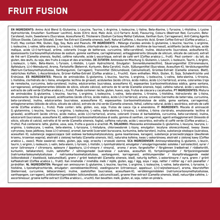 Amino Energy Pre Workout Powder, Energy Drink with Amino Acids, BCAA, L-Glutamine and L-Leucine, Food Supplement with Vitamin C and Caffeine, Fruit Fusion Flavour, 30 Servings, 270 G