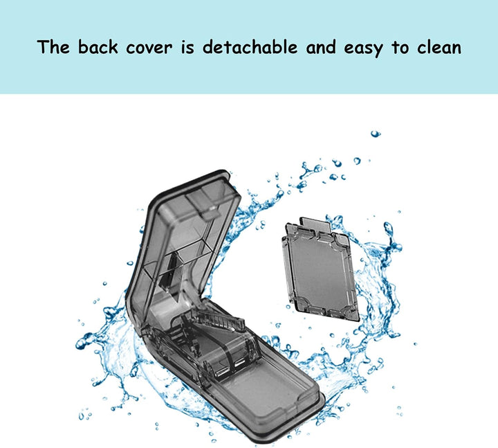 Pill Cutter,Small Pill Tablet Cutter,Pill Splitter with Blade for Small Pills Large Pills Cut in Half Quarter,With Pill Box,To Divide and Carry Daily Medication(Black)