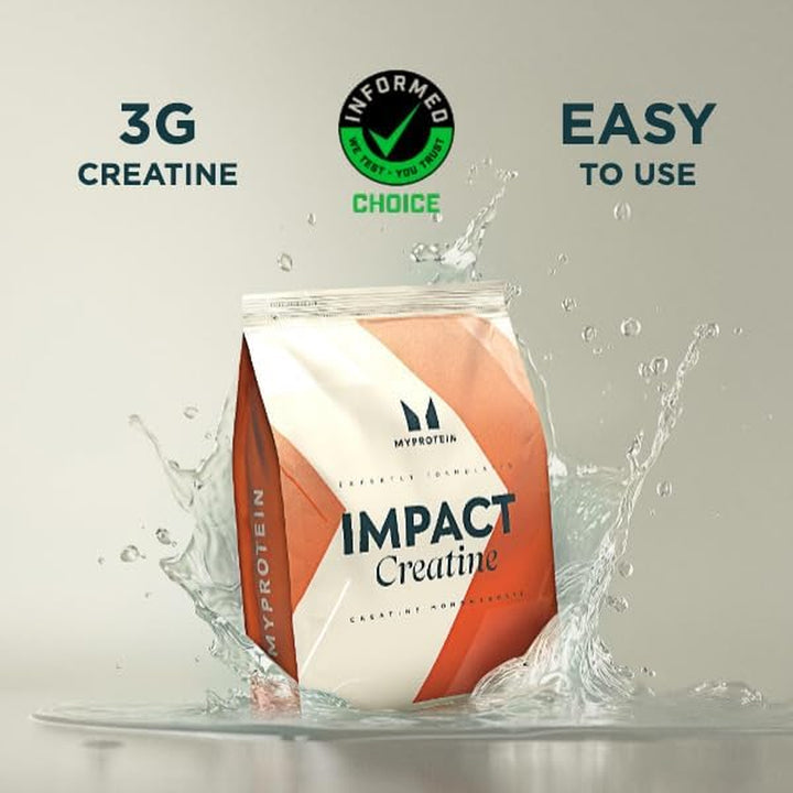 Impact Creatine Monohydrate Powder | 250 G | Micronised Creatine for Strength, Power & Muscle Growth | 3 G per Serving | Supports High-Intensity Training & Recovery | Unflavoured