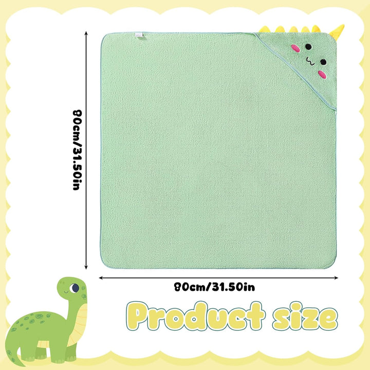 Hooded Baby Towel,80X80Cm Animal Design Baby Bath Towel with Hood for Newborn Boys and Girls(Green)