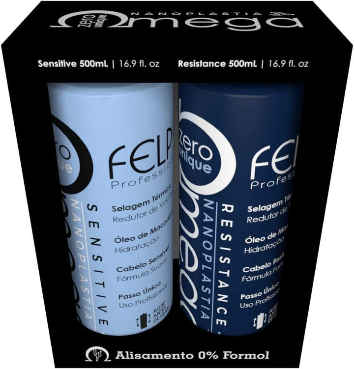 Felps Omega Zero Unique Nanoplastia Resistance & Sensitive Smoothing Duo Kit (2 X 1000 Ml)