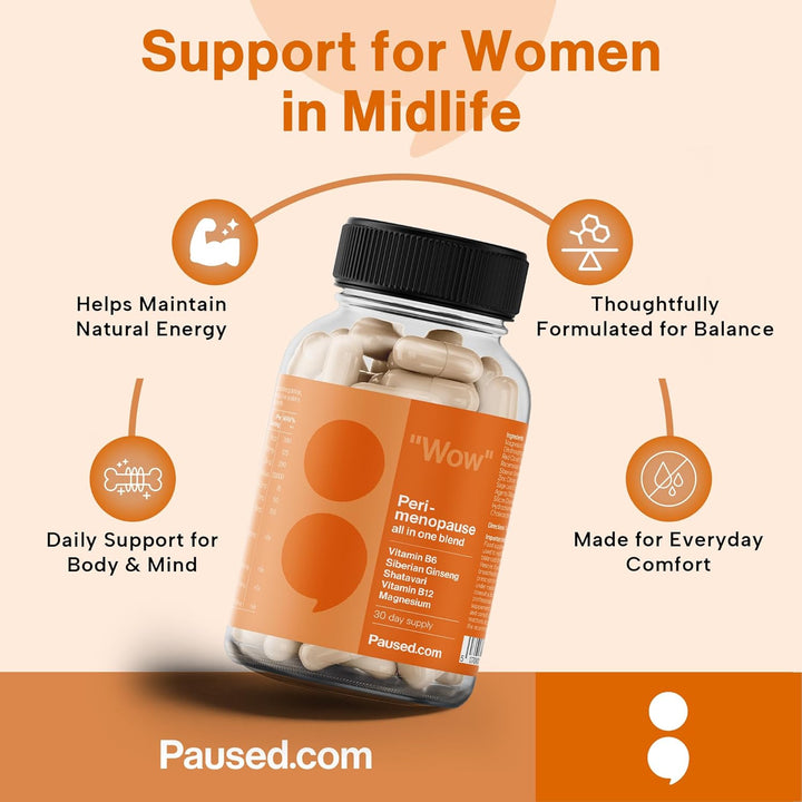 Peri-Menopause Botanical Blend - 60 Plant-Based Capsules | Red Clover, Sage, & Shatavari Blend for Women