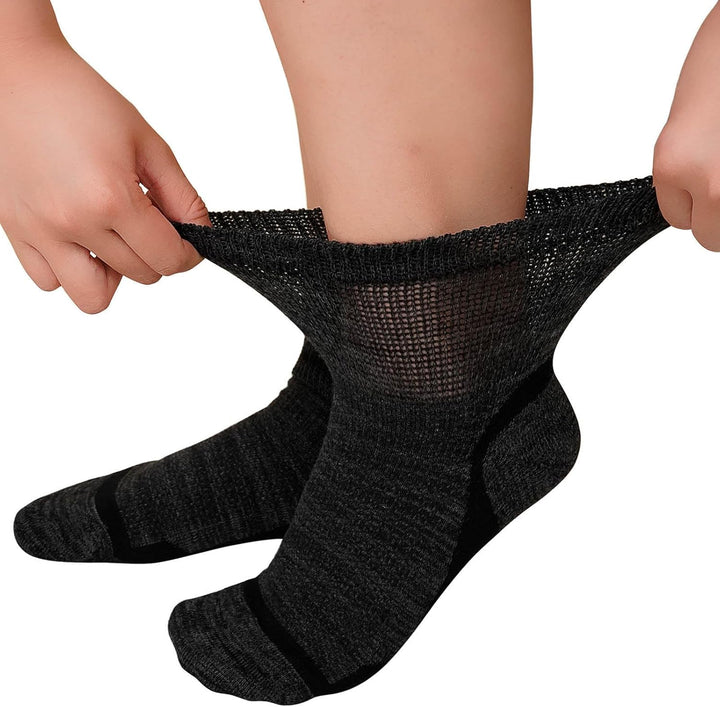 Bamboo Diabetic Socks for Women: Extra Wide Top Ankle Socks for Men - Non Elastic Gentle Loose Seamless for Swollen Feet Size 6-11 5 Pairs
