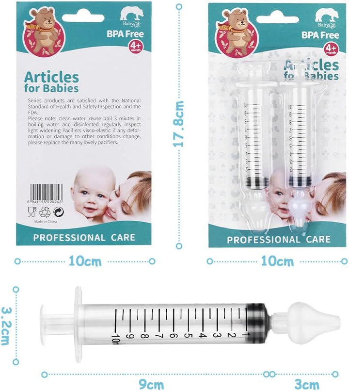 Nasal Aspirator, 4Pcs Baby Nasal Aspirator, Nose Cleaner Nasal Irrigator for Newborns Toddlers, Safe Nose Cleaner with Cleanable & Reusable Silicone Nasal Suction Tip