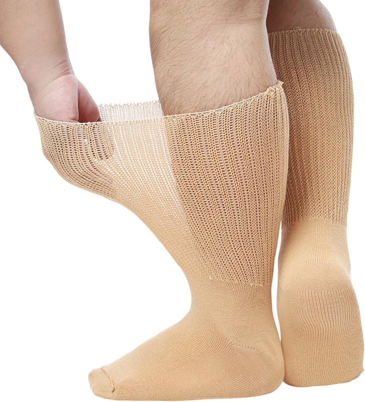 Extra Width Diabetic Socks Men Women Wide Edema Sock for Swollen Feet anti Slip Cast Bariatric Hospital Unisex None Binding Diabetic Hospital with Grip