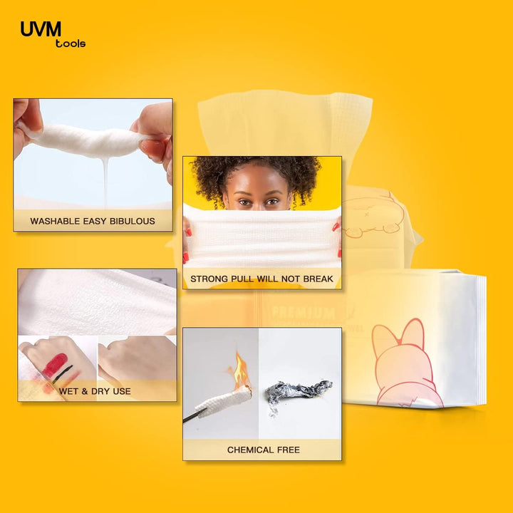 Face Towel 120 Count Disposable Face Wipes Cloths for Washing Soft Cotton Dry Baby Wipes, Skincare, Makeup Remover (PEARL PATTERN)