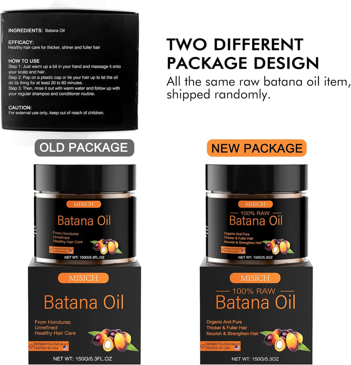 Raw Batana Oil for Hair Growth, 100% Natural Pure Botana Oil Paste, Unrefined Organic Batana Hair Growth Oil for Prevent Hair Loss, Enhances Hair Thickness for Men & Women 5.3 Oz