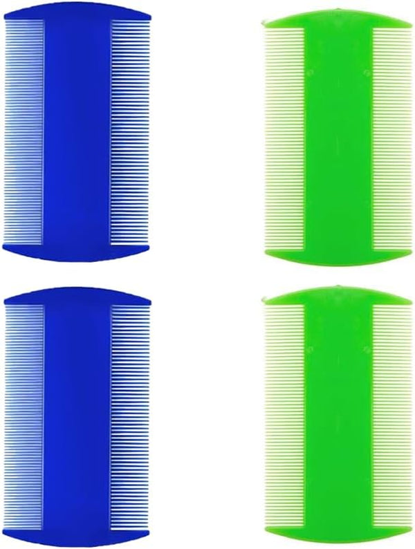 Lice Comb, 4 Pieces Lice Combs, Flea Comb, Plastic Double Sided Lice Combs, Fine Toothed Lice Comb, Cat and Dog Grooming Comb, for Removing Flea and Lice