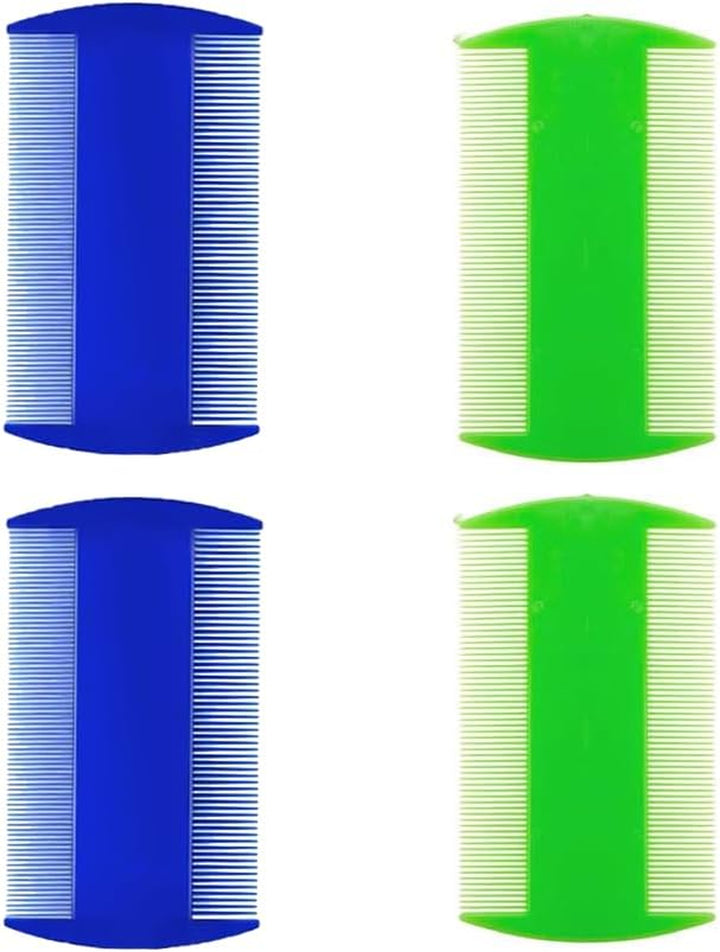 Lice Comb, 4 Pieces Lice Combs, Flea Comb, Plastic Double Sided Lice Combs, Fine Toothed Lice Comb, Cat and Dog Grooming Comb, for Removing Flea and Lice