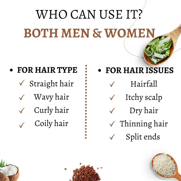 Rice Water Coconut Hair Growth Spray - Leave in Conditioner Infused with Coconut Oil Hair & Essential Oil for Hair Growth, Reduces Hair Fall, Dandruff & & Promotes Thicker Hair - 250Ml