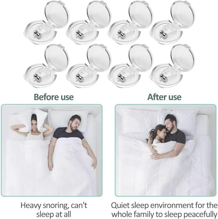 Magnetic anti Snore Nose Clip (8 Pack)- Silicone anti Snoring Nose Clip - Airing Snoring Device for Removal of Noise While Sleeping - Nasal Snore Clip for Better Sleep - Reusable Snore Aids