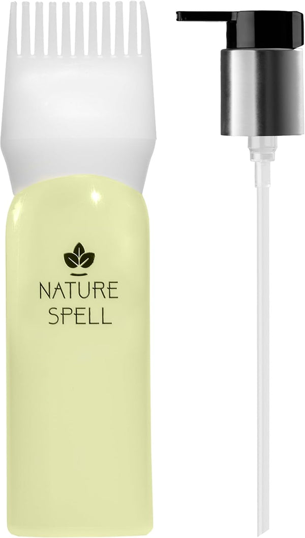 Easy Pump Oil Dispenser & Precision Applicator Comb Duo, for Hair Oiling, Root Comb Applicator & Pump Dispenser, Hair Tools, Pack of 2