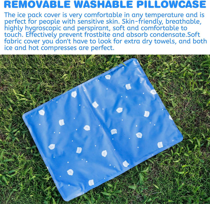 Pillow Ice Pad, Large Ice/Hot Pack, Pet Cooling Mat, Dog Cooling Pad, Gel Ice Pad for Pillow, Children'S Sleeping Head Cooling Ice Pack, Ice Pad for Hot Flashes, Night Sweats(11.6X15.9In)