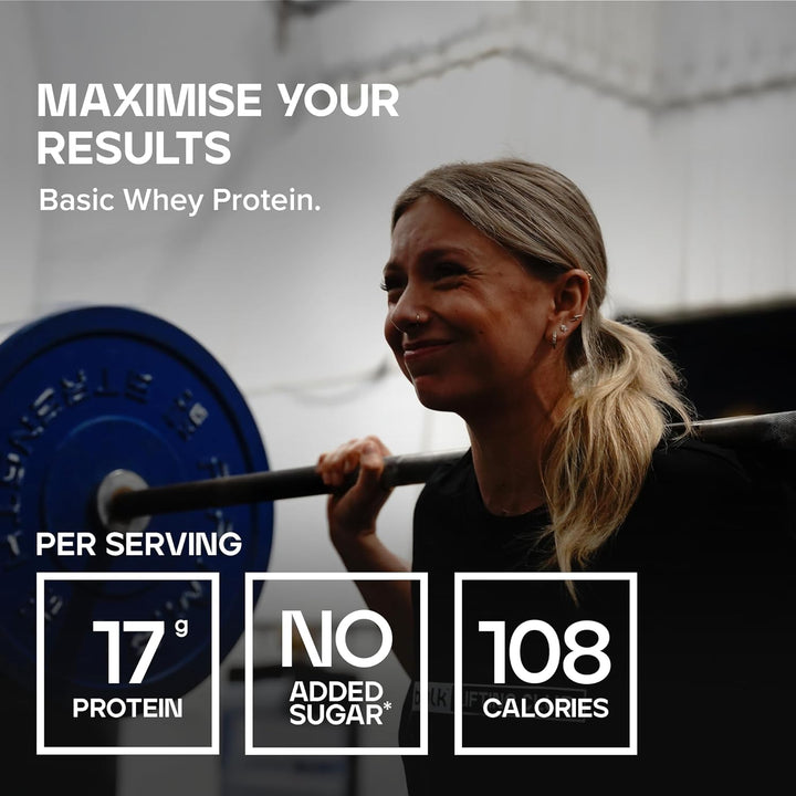 Basic Whey Protein Powder | Chocolate | 1.25 Kg | 41 Servings | up to 18G Protein per Serving | Low Sugar | Fast Absorbing Formula | Gym Supplement Supports Muscle Growth & Recovery