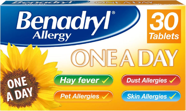 Allergy One a Day 10 Mg Tablets - Effective and Long-Lasting Relief from Hay Fever, Pet, Skin and Dust Allergies - 30 Count
