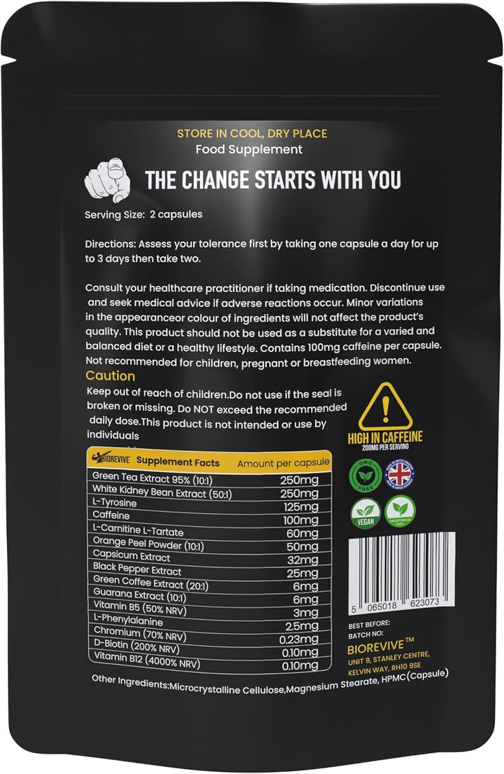 Cut Xtreme Thermogenic Fat Burner – New Formula Vegan 780Mg Capsules with L-Carnitine, Green Tea, B Vitamins & Caffeine for Energy, Focus & Metabolism Support, Pre-Workout Supplement