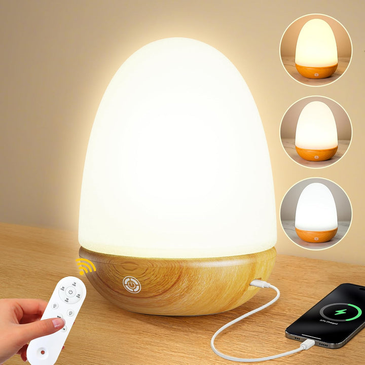 SAD Lamp, Sun Light Lamp Simulation of Daylight at 10000 Lux, Full Spectrum Light with Remote, Dimmable, and 3 Color Temperature to Regulate Day/Night Rhythm, Walnut Wood Grain