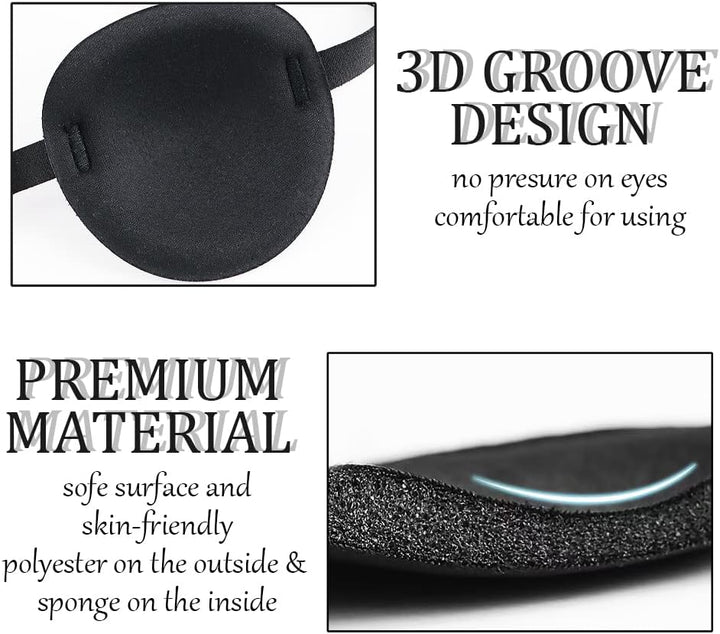 Eye Patch, Adjustable Medical Eye Patches for Adults, Pirate Eye Patch for Treat Lazy Eye Amblyopia Strabismus