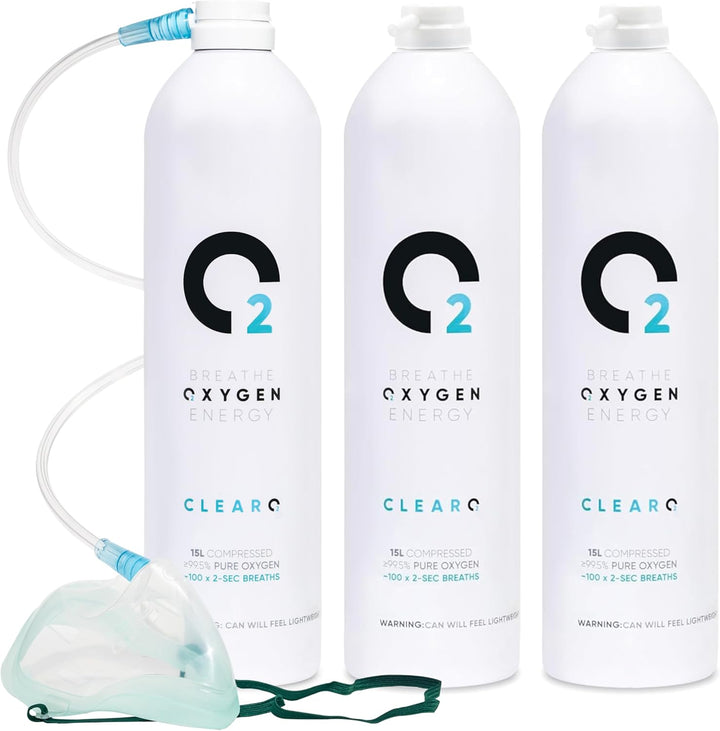15L Oxygen Can with Mask and Tube | Pure Breathing Oxygen in a Lightweight Aluminium Canister | Made in Britain (Full Kit, 15 L (Pack of 1))
